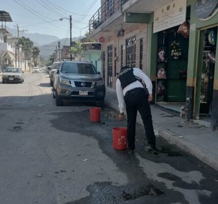Quita Tránsito objetos monstrencos de calles del Pitillal