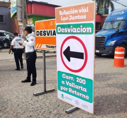 Cambia circulación en crucero de Las Juntas por obras