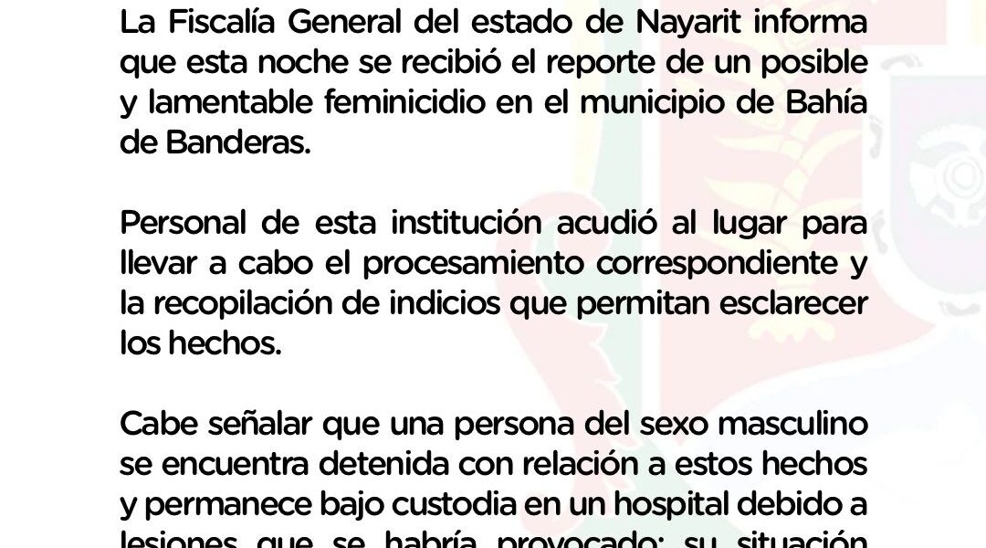 Feminicidio en Bahía de Banderas; expolicía mata a su pareja