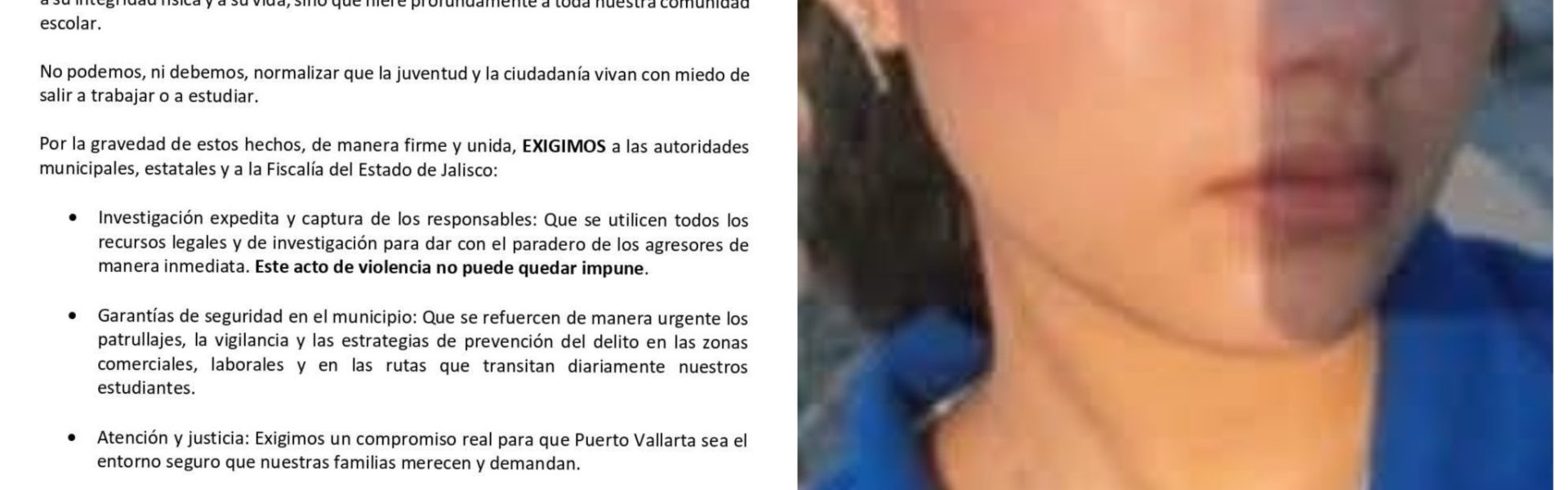 Exige UdeG a autoridades arresto de asaltante que acuchilló a estudiante de preparatoria