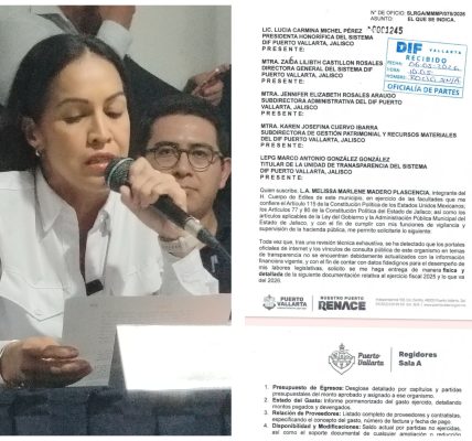 Regidora solicita información financiera al DIF Vallarta ante señalamientos de irregularidades Regidora solicita información financiera al DIF Vallarta ante señalamientos de irregularidades