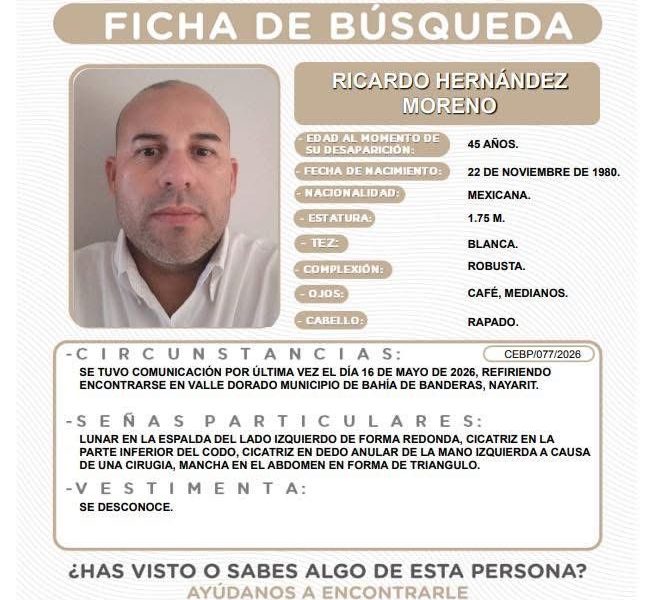 Activan ficha de búsqueda para localizar a hombre desaparecido en Bahía 